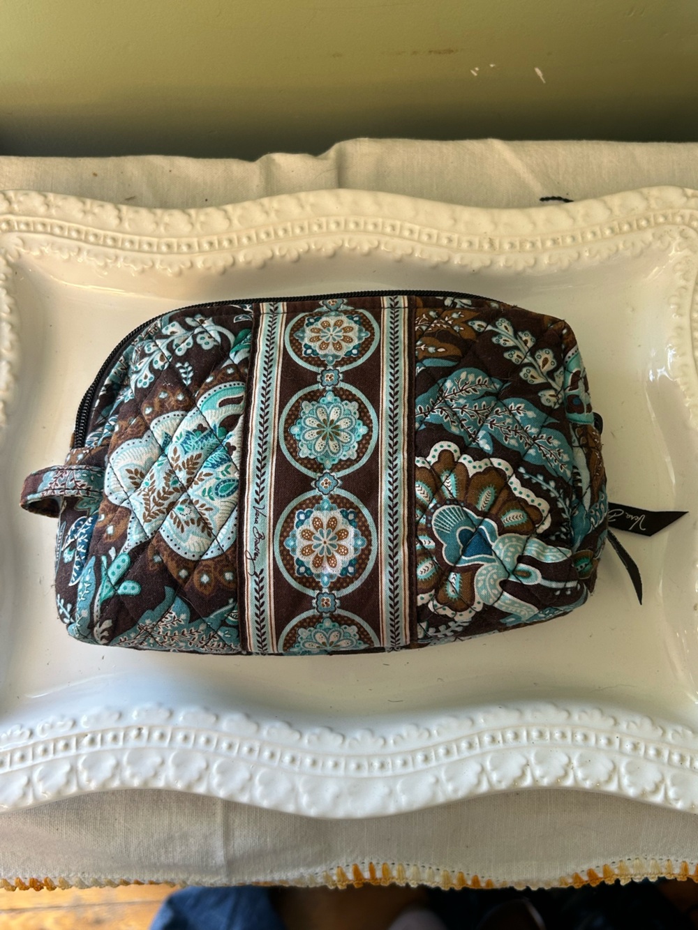 Vera Bradley retired Java Blue cosmetic case